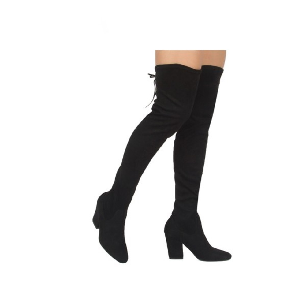 NEW - Black Over The Knee Boots - Picture 3 of 4